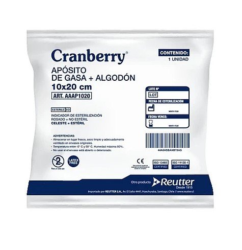 Apósito de Gasa Natural Cranberry 10×20